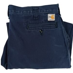 Vintage Carhartt FR Work Jeans‎ Mens 38X33 Blue Relaxed Straight Utility Heavy
